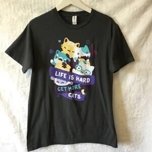 Tultex 202 Olive Green Cute Cats Design T-Shirt